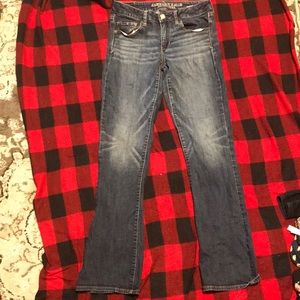 Dark denim bluejeans